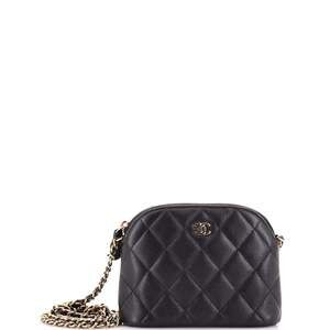 Chanel Cc Dome Zip Clutch With Chain #247585C46B